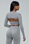 Stitch-Free Long-Sleeve Finger-Detail Aurora Cover Crop Top - 4