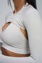 Stitch-Free Long-Sleeve Finger-Detail Aurora Cover Crop Top - 2