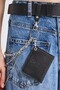 Women's Wide Leg Jeans with Ripped and Belt-Wallet Detail - 6