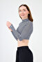 Turtleneck Striped Crop Body White Black - 3