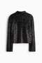 Sequined turtleneck top