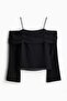 Off-the-shoulder chiffon top