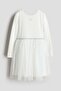 Tulle-skirt jersey dress