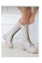 Women's Beige Zippered Boots. Taim Markasi - 4