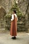 Salmon Color Stamp Long Winter V-Neck Gilet Dress - 3