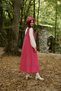 Pink Stamp Long Winter V-neck Gilet Dress and Stamp Hat (set of 2) - 5