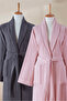 6 Piece Bathrobe Set 100% Cotton Certified, Family Bathrobe Set |   Dowry |   Pink - Anthracite - 8