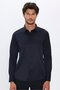 Men's Regular Fit Classic Cut Cotton Single Pocket Dobby Black Shirt - 4