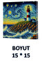 VIVAGO ART VAN GOGH Lighthouse دفتر ملاحظات بدون خطوط 15 × 15 سم حقيبة قماش هدية كود 8