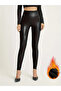 Women's High Waist Recovery Full Fit Leather Leggings with Chintered Inside - 3