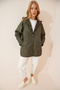 Hooded Quilted Oversize Coat Green Lfn0002