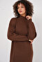 15890 Long Knit Dress - Brown - 5