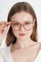 Flora Honey Color Pink Transparent Silver Frame Women's Blue Block Blue Light Protection Screen Glasses - 3