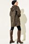Hooded Zippered Leopard Pattern Coat - 2