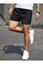 Black Solid Color Sweat Resistant Summer Casual Shorts