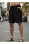 Black Solid Color Sweat Resistant Summer Casual Shorts