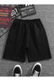 Black Solid Color Sweat Resistant Summer Casual Shorts - 2
