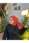 Shawl Women's Brick Color Snap Fastener Ready Shawl