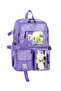 Lilac Kawaii Korean Style School Bag with Accessories Girls & Boys Backpack