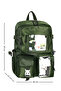 Khaki Kawaii Korean Style School Bag with Accessories Girls & Boys Backpack - 2