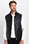 Men's standard fit Mock Neck zippered padded vest with pockets - warm black - 4