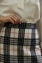 Black-White Plaid Long Winter Skirt - 2