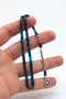 Blue Moire Tiny Silver Tufted Fire Amber Rosary 201023564 - 2