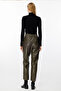 Leather Trousers with Stitching Detail - Khaki - 6