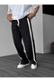 Black Striped Slit Tracksuit Jj-66 - 3