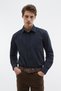 Men's Navy Blue Regular Fit Single Pocket Long Sleeve Shirt - 3