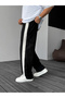 Black Wicker Stripe Pipe Leg Sweatpants Jj-065 - 2