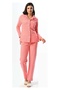 Women's Pink Buttoned Winter 100% Cotton Maternity Pyjama Set - 5