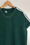 T-shirt Oversize Unisex 20/1 Supreme Fabric Shoulders 2 Stripe Quality 100% Cotton-Green - 2