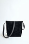 Bag 2420 - Black Women's Bag with Long Handle and Stitching Detail