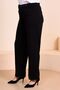 Women's Large Size Fabric Trousers with Belt and Wide Leg Palazzo Model - 7