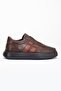 Genuine Leather Men's Casual Shoes Brown Laceless Elastic Band Lightweight Thick Sole - 3