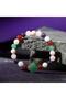 Aries Zodiac Sign Natural Stone 8mm Clover Bracelet - 3
