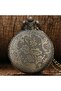 Bronze Color Embossed Horse Themed Pocket Watch with Chain Sl8095 - 3