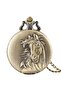 Bronze Color Embossed Horse Themed Pocket Watch with Chain Sl8095