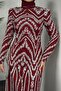 Burgundy Liam Silvery Patterned Evening Dress - 5