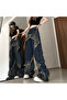 Y2k Black Reverse Stitching Cargo Pocket Unisex Wide Leg Trousers - 4