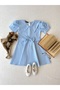 Women's Blue Polka Dot Tunic and Blue Polka Dot Collared Poplin Girls' Dress (Sold as a Single Item) - 4