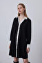 Black Crepe Dress - Garnished Design - 2