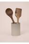 Stripe Countertop Spoon Holder Beige 13X11 cm - 4