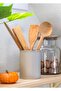Stripe Countertop Spoon Holder Beige 13X11 cm - 2