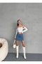 Women's High Waist Lycra Mini Denim Skirt - 4
