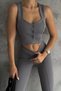 Gray Women's Vest and Trousers Double Set - 6