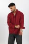 Burgundy Color Oversize Long Sleeve Men's Shirt - 2