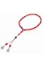 33-Piece Men's Rosary, Barley Cut, Fire Red Color, 7 mm Single Metal Tassel - 2