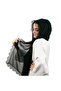 شال مطرز بالإبرة باللون الأسود - 3